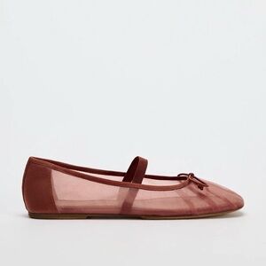 Zara Brown Mesh Ballet Flats